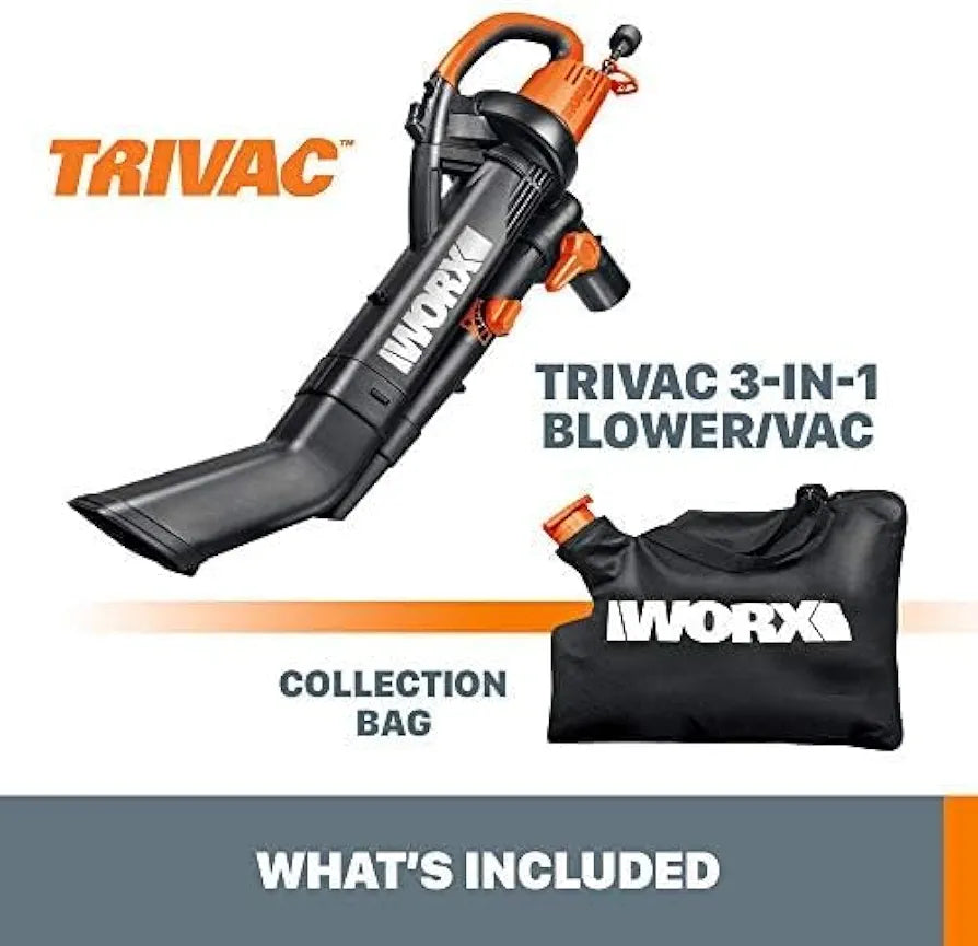 WORX Trivac 3-in-1 Electric Leaf Blower/Leaf Vacuum/Mulcher